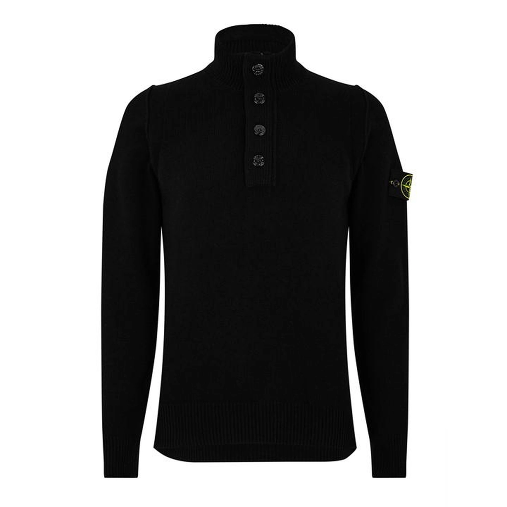 Stone Island Stone quarter Btn Jumper Sn44 - Black